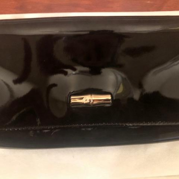 LONGCHAMP ROSEAU EVENING HANDBAG BLACK PATENT - Picture 2 of 5